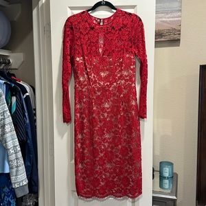 Red lace dress